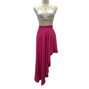 Hot pink asymmetrical skirt